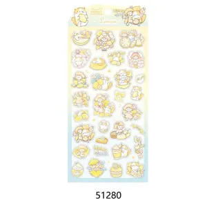 Cute NEKONI cat lemon theme PVC journal decorative sticker sheet, perfect for diy craft.
