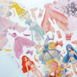 PVC Anzieh Aufkleber Bogen süße Anime Mädchen Prinzessin Mode Planer Aufkleber Spielzeug