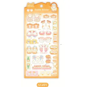 Cute cartoon puppy sticker sheet decorative index tabs for journaling planners