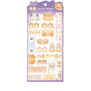 Cute Nekoni cat design sticker sheet, perfect for journal, notebook decoration and sweet crafts.