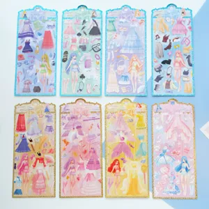 Wasserdicht PVC Cartoon Mädchen Prinzessin Anziehen Aufkleber DIY Tagebuch Tagebuch Dekorative Schreibwaren Kinder Spielzeug