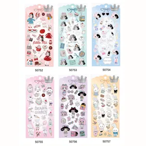 Cute NEKONI girl and rabbit PVC decorative planner sticker sheet set for journaling crafts.