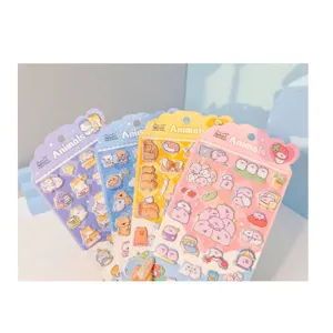 Cute animal foam stickers set with capybaras and pigs for journal decoration and crafts.