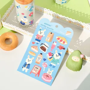 Adhésifs Décoratifs Imperméables Animaux De Dessin Animé Mignons Panda Lapin Ours Autocollants De Journal