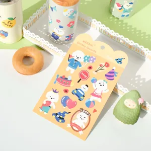 Adhesive decorative sticker étanche de chiot mignon pour téléphone portable et carnet.