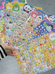 Cute mini animal 3D foam decorative stickers for phone and cup, colorful cartoon designs.