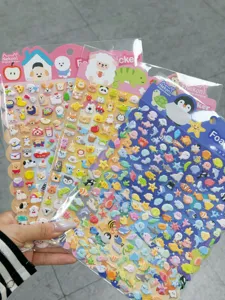Cute 3D puffy foam stickers animal cartoon decoration for phone and water cup daily decor