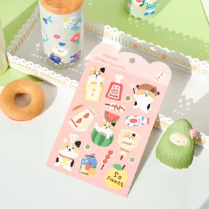 Adhésif décoratif étanche mignon d'animal de dessin animé pour téléphone et agenda