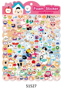 Cute mini dog foam stickers cartoon animal puffy sticker for phone case water bottle decor