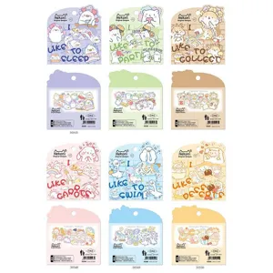 Cute Nekoni cartoon animal laser sticker sets, perfect for journaling and DIY crafts.