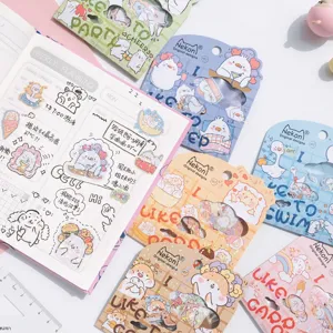 Nekoni cute animal decorative laser stickers for journaling and DIY crafts 36pcs