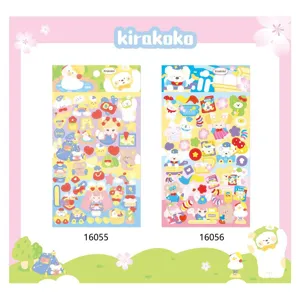 Autocollants décoratifs en papier Kirakoko pour téléphone et agenda, designs guka mignons.