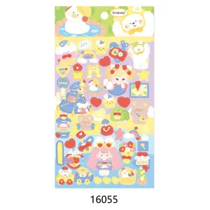 Kirakoko feuille autocollant rose bleu mignon dessin animé journal déco téléphone bricolage