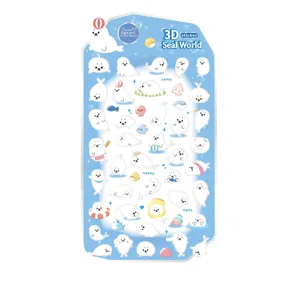 Cute 3D seal puffy stickers for journaling, scrapbooking, phone and cup decor.