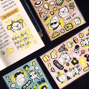 Simpatici Adesivi Decorativi per Feste con Coniglietto Animale Cartoon Journaling Scrapbooking Foglio di Adesivi per Cancelleria DIY