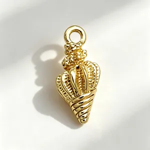Gold shell conch pendant charm for DIY handmade jewelry necklace bracelet making accessories