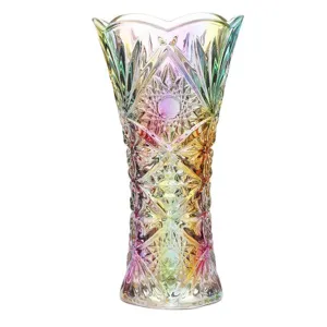 Europaeische bunte Kristallglas Blumenvase fuer Heimdekoration und Wohnzimmer Tischdeko