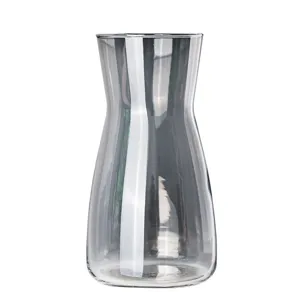 Nordic minimalist transparent glass vase for tabletop flower arrangement and home decor.