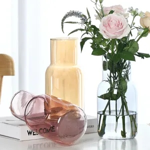 Luxus bunte Farbverlauf Glasvase fuer Hydrokultur Blumen, Rosen und Wohnkultur Dekoration.
