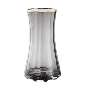 Luxus kreative minimalistische Glasvase grau transparente Blumenanordnung nordische Deko