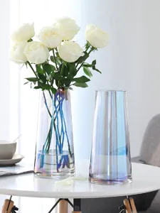 Nordische Aurora Glasvase Transparente Bunte Kreative Blumenvase Wohnzimmer Tischdeko