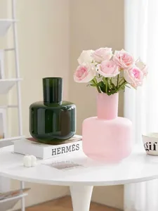 Glas Blumenvasen Minimalistischer Rosa Gruener Tischdekoration Modernes Zuhause Ornament