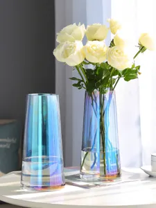 Nordische Stil Aurora Glasvase farbig transparente Blumenarrangement Tischdekoration