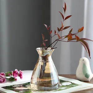 Aurora transparent glass vase for stylish floral arrangement and modern home tabletop decor.