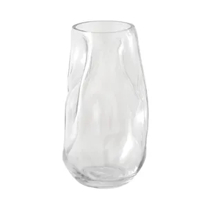 Transparante glazen vaas modern minimalistisch onregelmatig golvend design voor decoratie.