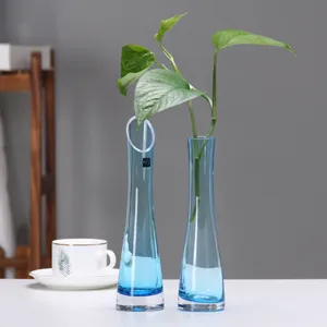 Minimalist Transparent Glass Vase Creative Slanted Opening Hydroponic Flower Vase Home Hotel Tabletop Decorative Glass Vase