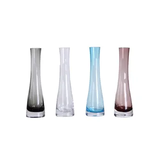 Creative transparent glass vase simple home decor hotel hydroponic tabletop flower arrangement