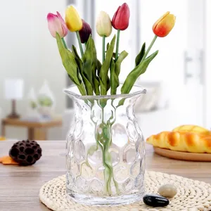 Modern Minimalist Creative Transparent Glass Small Vase Hydroponic Green Dill Fresh Flower Vase Desktop Decorative Glass Vase