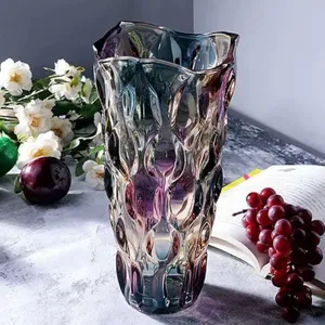 Nordic style thickened crystal glass vase gradient decorative flower arrangement home decor