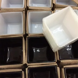 Vases en verre carrés noirs et blancs pour arrangements hydroponiques et décorations florales.