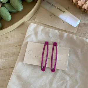 Lila Metall Tropfen Haarklammern glänzende minimalistische BB Clips für tägliches Styling.
