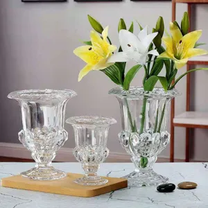 Vaso in Vetro Trasparente Nordico Lanterna Stile Romano Contenitore per Piante Idroponiche Creativo Texture in Rilievo Decorazione per la Casa