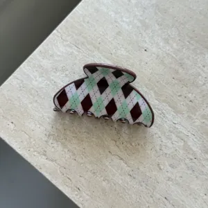 Schicke koreanische Acetat Argyle Haarklammer für Damen modisches Haaraccessoire