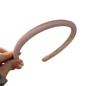Serre-Tête en Cuir Couleur Crème Éponge Doux Sommet de Crâne Haut Cerceau à Cheveux Large Rembourré pour Femmes Accessoires Cheveux