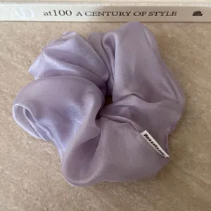 Koreanischer lavendelfarbener Mesh großer Haargummi, elegantes Chiffon Haaraccessoire.