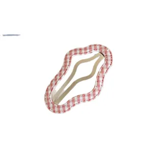 Sweet pink plaid wavy hair clip for women, cute fabric wrapped bb clip bangs hair accessory