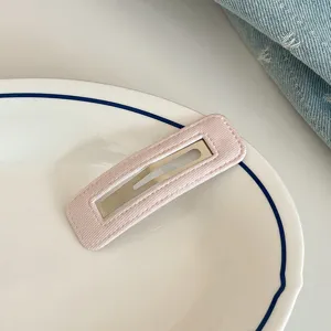 Pink fabric hair clip cute BB clip sweet hair accessory for women style variant