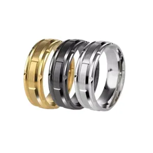 Herren Titan Stahl facettierter Ring Set Schmuck Accessoires stilvoll trendig modern neu