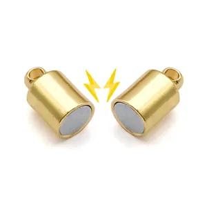 Alloy cylindrical magnetic clasp pendant DIY necklace bracelet jewelry accessories gold