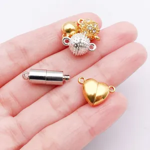 Alloy magnetic clasp jewelry findings for DIY bracelets and necklaces, detailed closeup view.