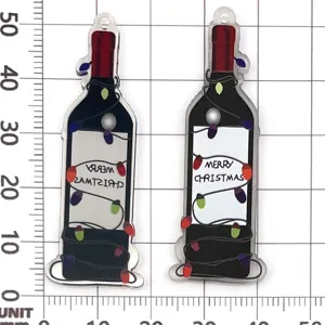 Acrylic Wine Bottle Pendants Christmas Tree Lights DIY Jewelry Making Charms Necklace Accessories