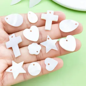 Mischung weiße natürliche Muschel Anhänger Kreuz Herz Stern für DIY Schmuck Zubehör