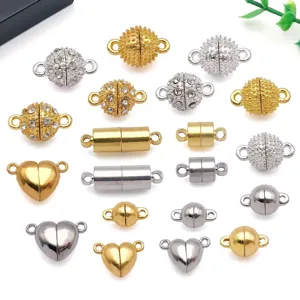 Mixed 20 styles alloy magnetic clasps for DIY jewelry bracelet necklace making accessories