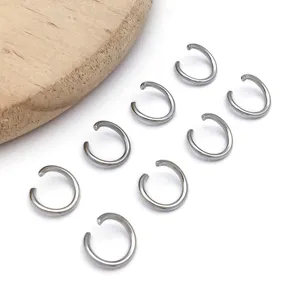 Stainless steel round open jump rings, DIY jewelry making necklace bracelet accessories.
