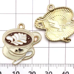 Ciondoli in lega smaltata tazza da caffè per bracciali collane fatti a mano accessori fai da te.