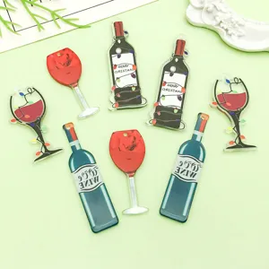 Acrylic Christmas wine bottle glass charms DIY bracelet necklace jewelry accessories set